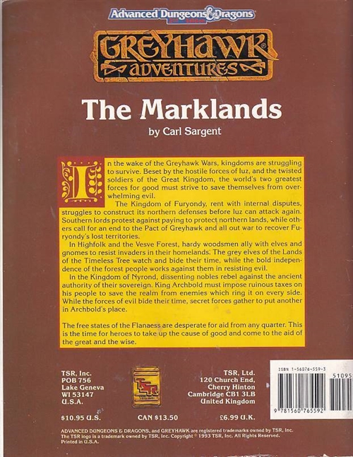 Advanced Dungeons & Dragons 2nd Edition - Greyhawk - The Marklands (Genbrug)